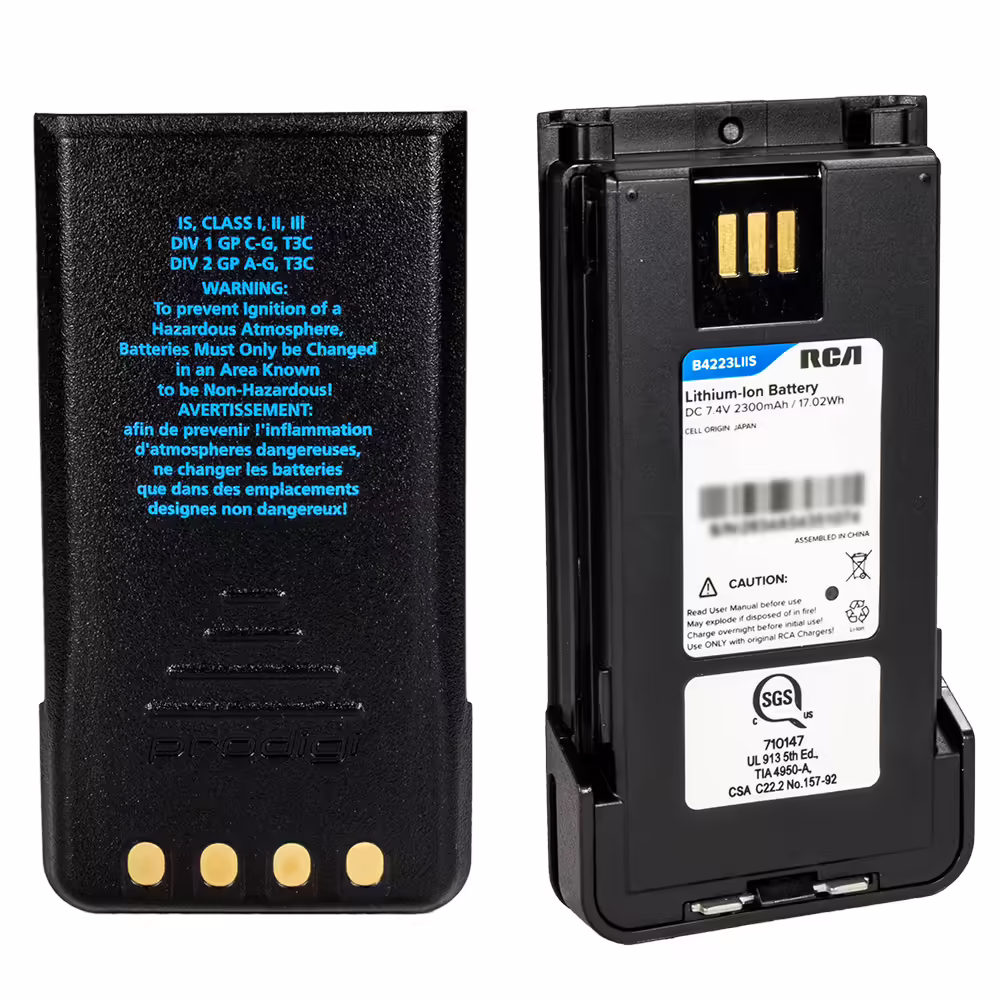 B4223LIIS 2300mAh Replacement Battery Pack for RCA RDR42x0 Series Intrinsically Safe Radios