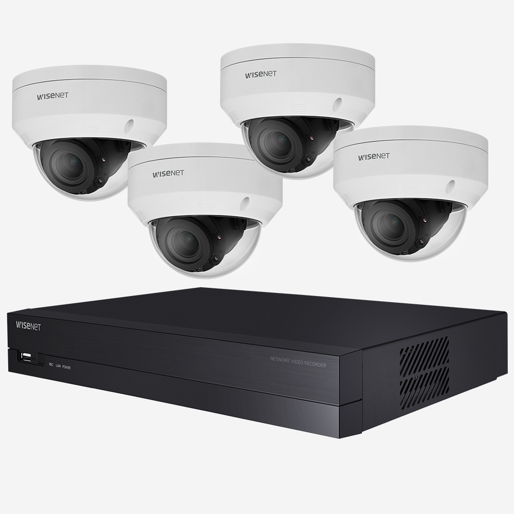 WISENET 4 CHANNEL NVR & 4 CAMERA PACKAGE